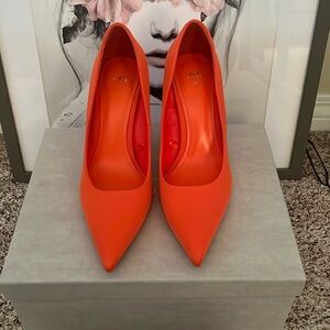Zara orange stiletto pumps